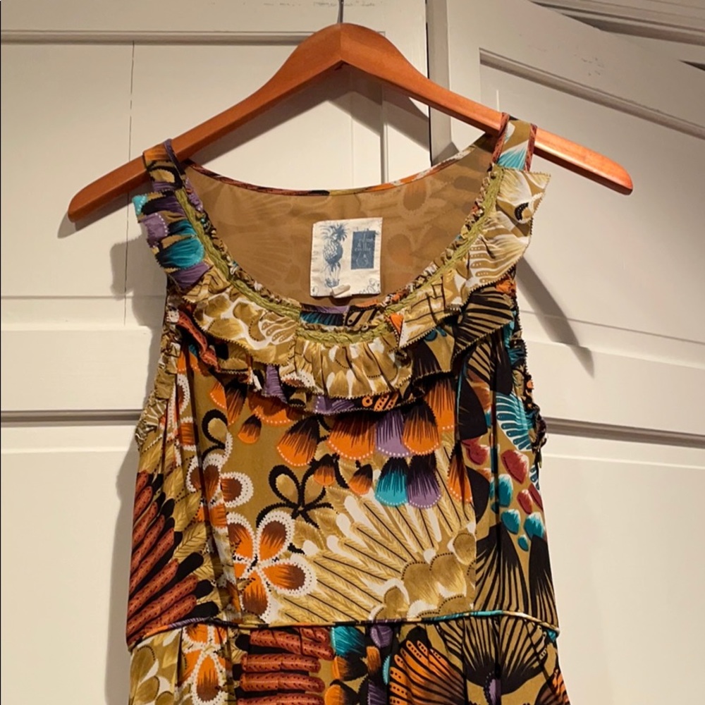 Silk Anthropologie Vibrant Dress - Picture 2 of 10